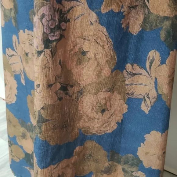 Tavin Womans Blue/Brown Floral Long Maxi Dress,Size 6. - Picture 5 of 7